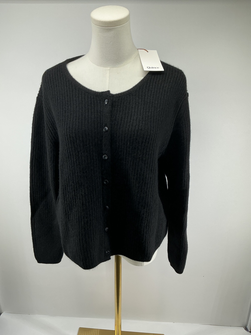 100% Yak Soft Rib Crew Cardigan